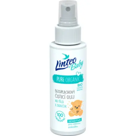 Linteo Baby bezoplachový čisticí olej na tělo a zadeček Sensitive, 100 ml