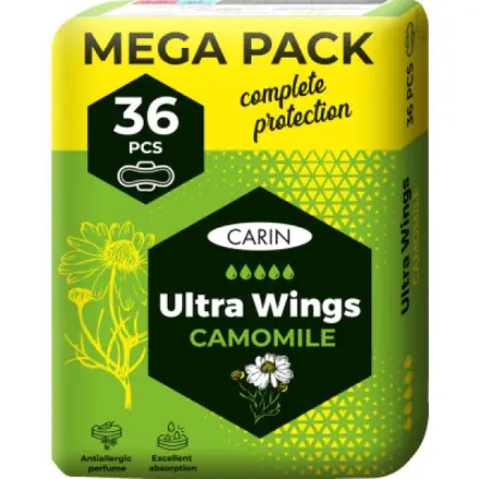 Fide Carin Ultra Wings Camomile dámské vložky, 36 ks