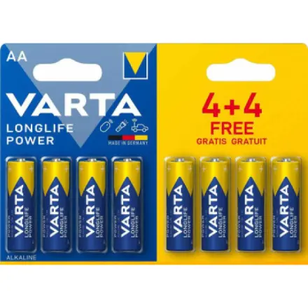 Varta Alkalické baterie Longlife Power AA 8 ks
