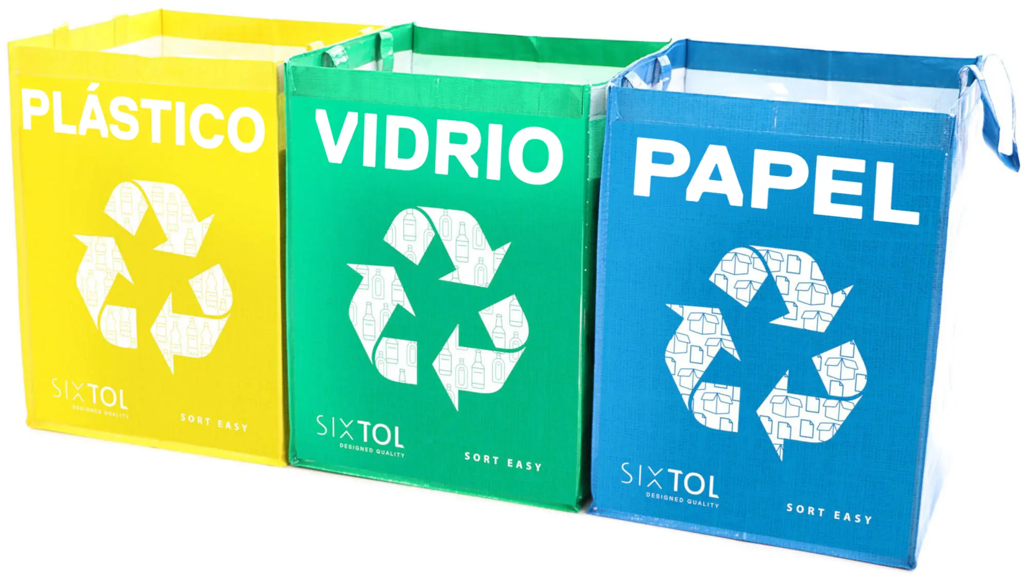 Sixtol Tašky na tříděný odpad SORT EASY 3 BASIC ES, 30x30x40 cm, 3 x 36 l, 3 ks