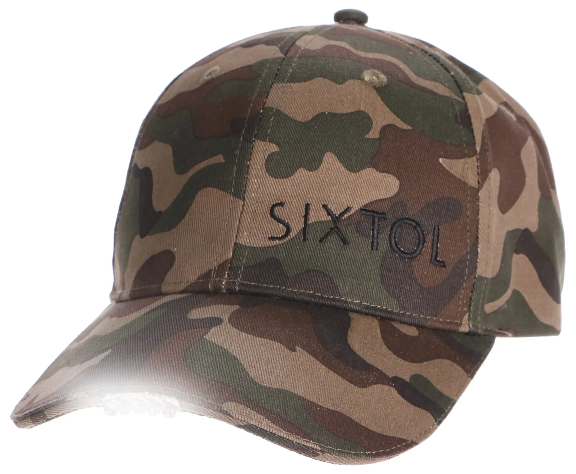 Sixtol Kšiltovka s LED světlem B-CAP 25lm, nabíjecí, USB, univerzální velikost, maskáčová