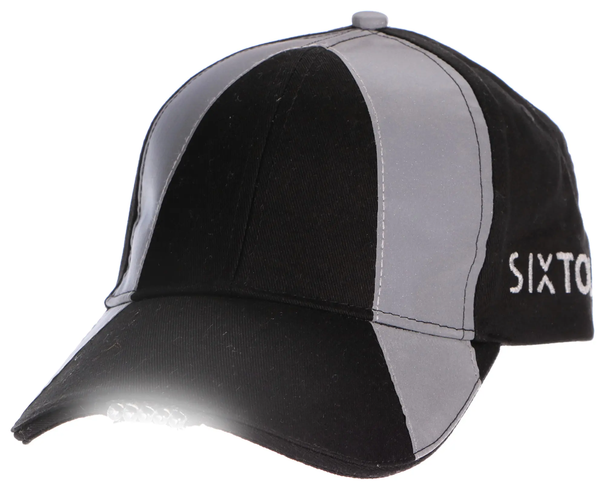Sixtol Reflexní kšiltovka s LED světlem B-CAP SAFETY 25lm, nabíjecí, USB, uni velikost, černá
