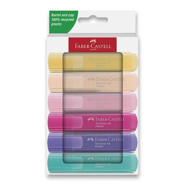 Zvýrazňovač Faber-Castell Textliner 46 Pastel - sada 6 ks uni