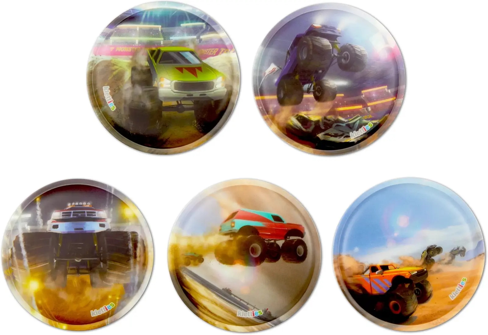 Sada ozdob na batoh Ergobag Klettie Set - Monstertrucks uni