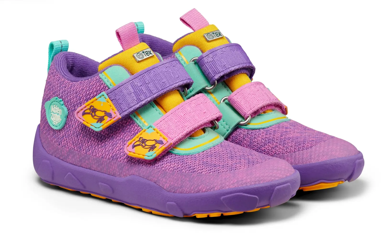 Dětské barefoot boty Affenzahn Low Boot Knit Happy Creative Tucan 22
