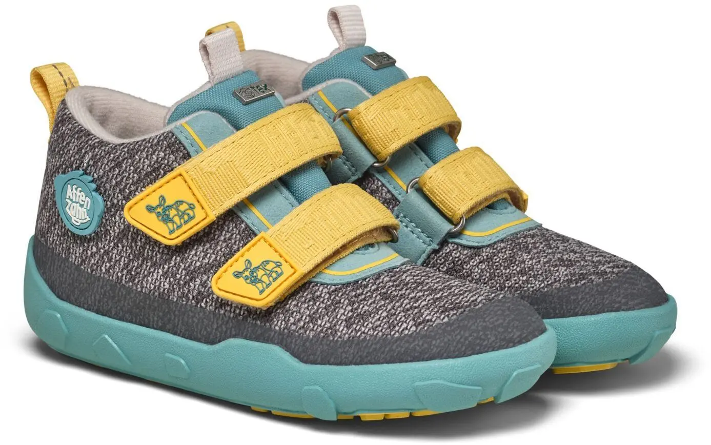 Dětské barefoot kotníkové boty Affenzahn Low Boot Knit Happy - Rhino 24