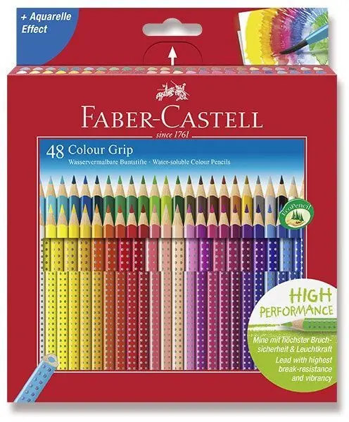 Pastelky trojhranné Faber-Castell GRIP 2001, 48 barev