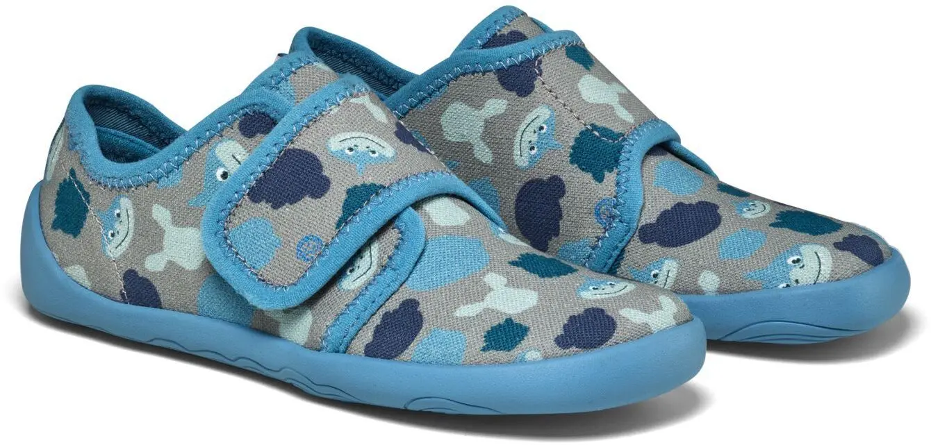Dětské nazouvací barefoot boty Affenzahn Slipper Cotton Movy - Shark 21