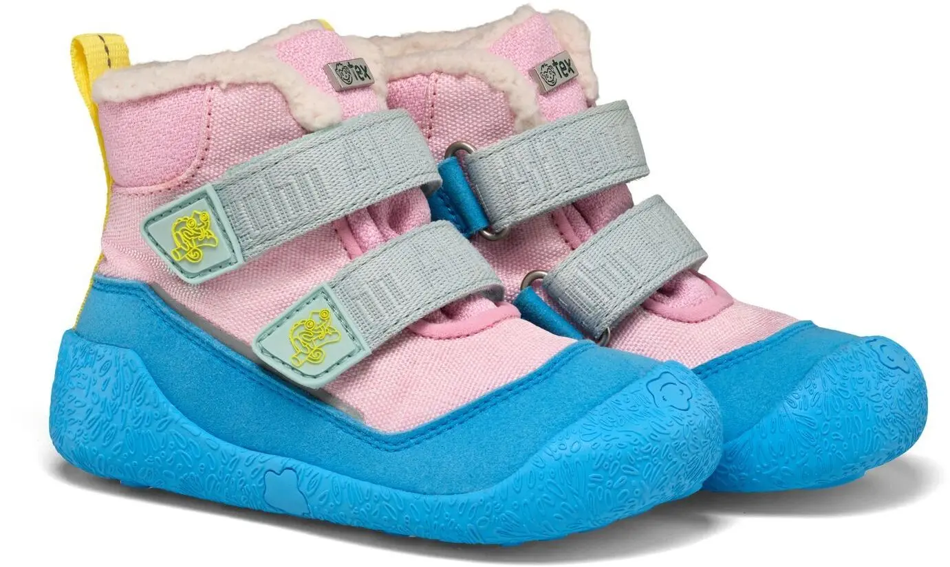Dětské barefoot boty Affenzahn Prewalker Midboot Vegan Snuggy Chameleon 25