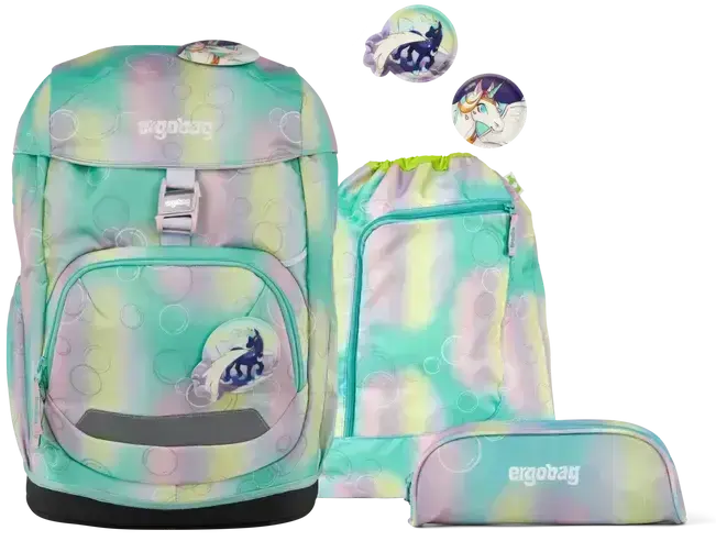 Set školního batohu a příslušenství Ergobag Flex - Magic BubbleBear uni