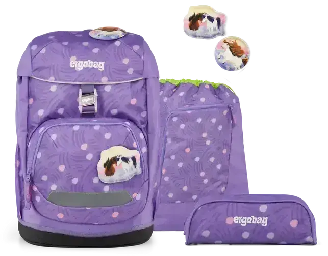 Set školního batohu a příslušenství Ergobag Flex - PonyBearadise uni