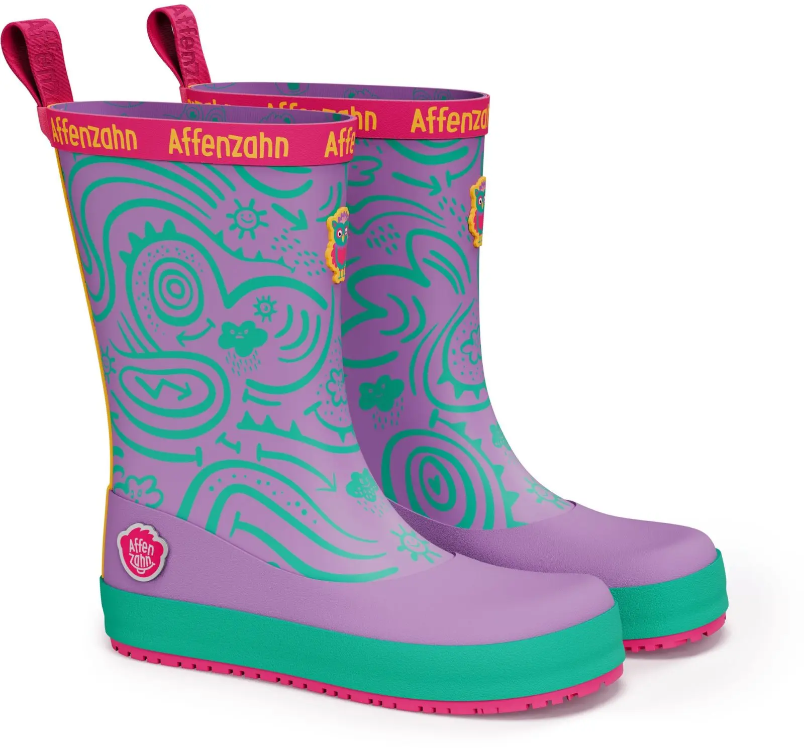 Dětské barefoot holínky Affenzahn Rainboot Vegan Plashy - Owl 30