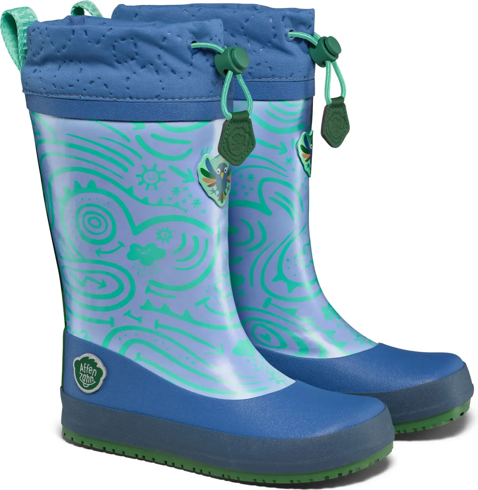 Dětské barefoot holínky Affenzahn Rainboot Vegan Puddly - Bird of Paradise 24