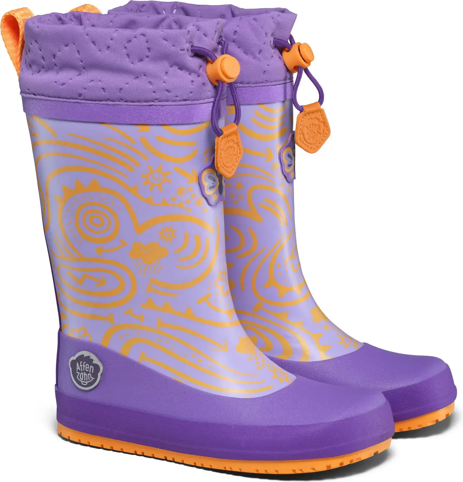 Dětské barefoot holínky Affenzahn Rainboot Vegan Puddly - Butterfly 26