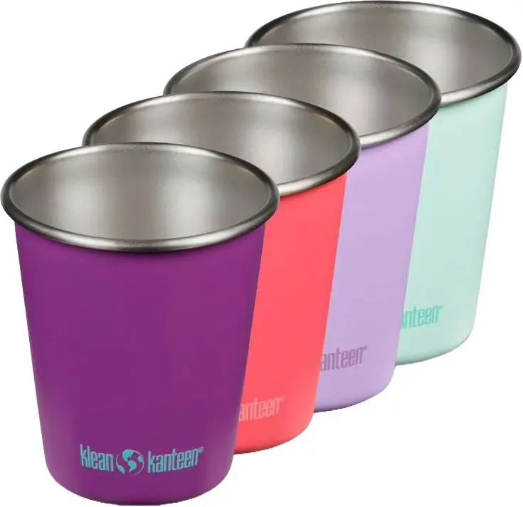 Sada dětských nerezových pohárků Klean Kanteen Kid Cup 10oz - 4 Pack - Butterflies 296 ml uni