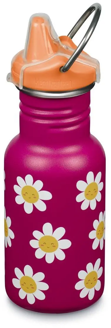 Dětská nerezová lahev Klean Kanteen Kid Classic Narrow 12oz (w/Kid Sippy Cap) - Happy Flowers uni