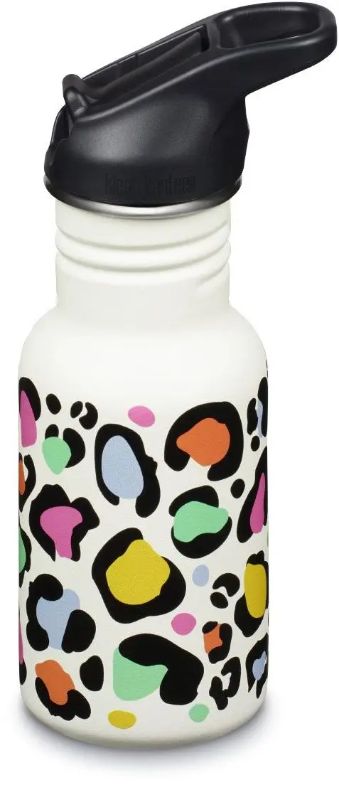 Dětská nerezová lahev Klean Kanteen Kid Classic Narrow 12oz (w/ Flip Seal Sport) - Leopard print uni
