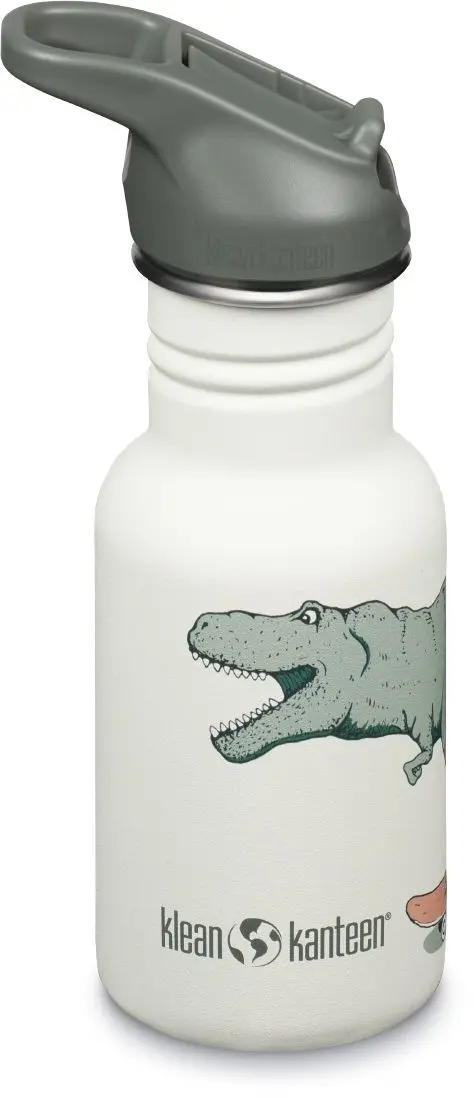 Dětská nerezová lahev Klean Kanteen Kid Classic Narrow 12oz (w/Flip Seal Sport Cap) - dino skate 355 ml uni