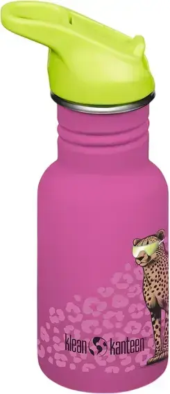 Dětská nerezová lahev Klean Kanteen Kid Classic Narrow 12oz (w/Flip Seal Sport Cap) - Cool Cat 355 ml uni