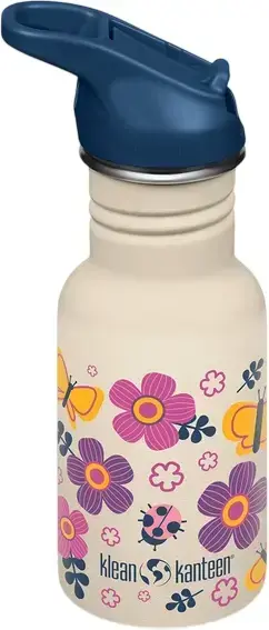 Dětská nerezová lahev Klean Kanteen Kid Classic Narrow 12oz (w/Flip Seal Sport Cap) - Butterflies 355 ml uni