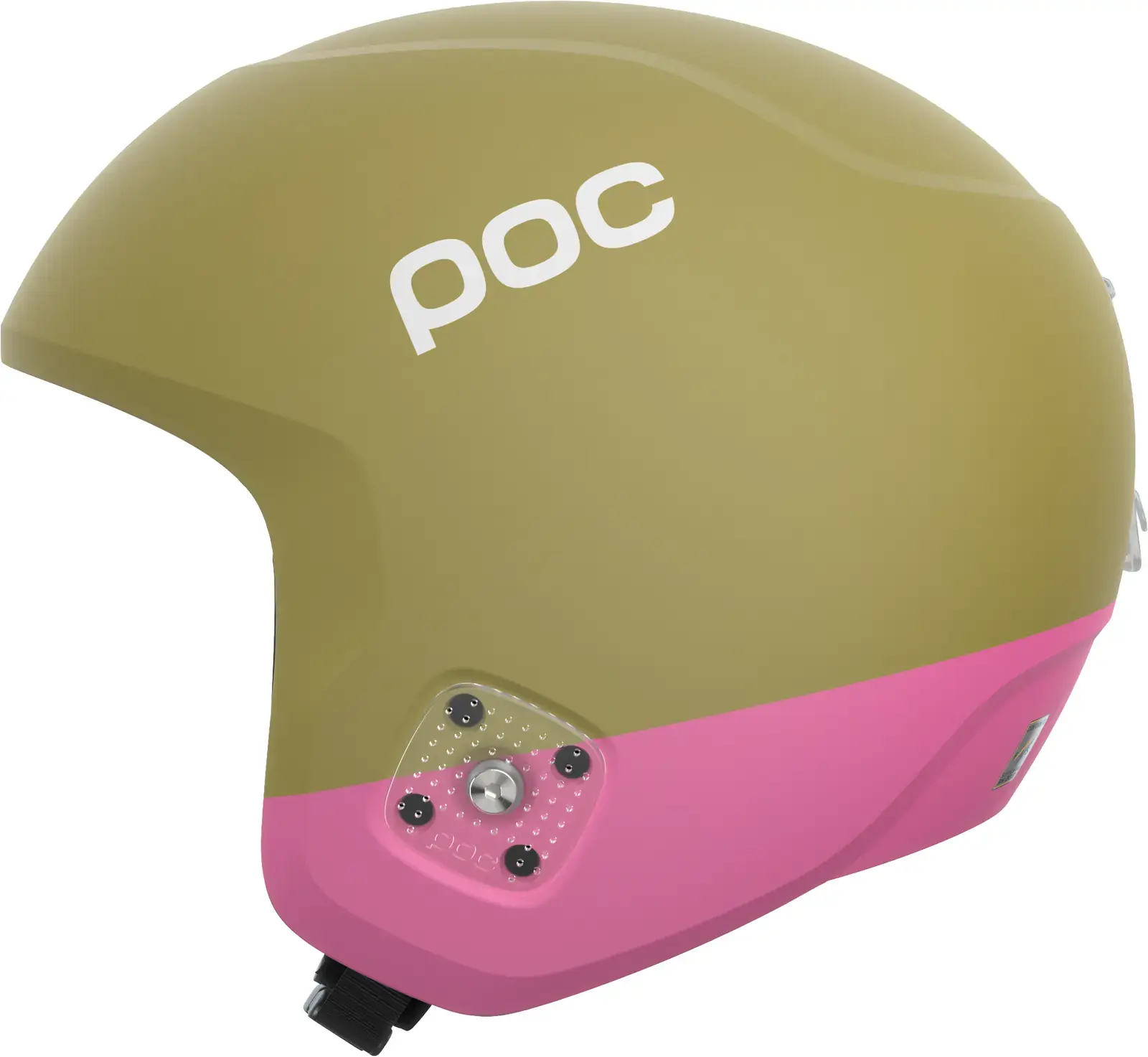 Dětská lyžařská helma POC Skull Dura Jr - Olivine Green Matt/Thulite Pink Matt 55-58