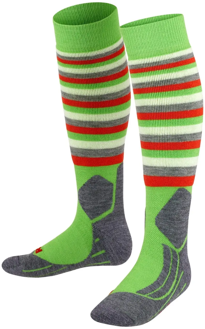 Dětské lyžařské ponožky Falke SK2 Stripe Kids Skiing Socks - vivid green 23-26