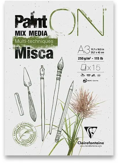 Umělecký blok Clairefontaine Paint´On Misca 250 g - 15 listů, A3