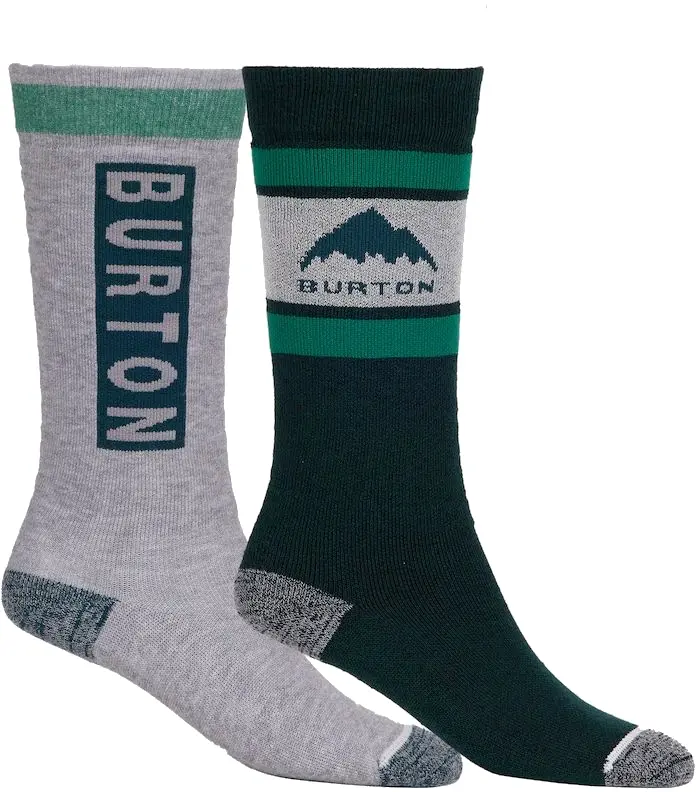Dětské ponožky Burton Kids Weekend Midweight Socks (2 Pack) - deep emerald 27-29
