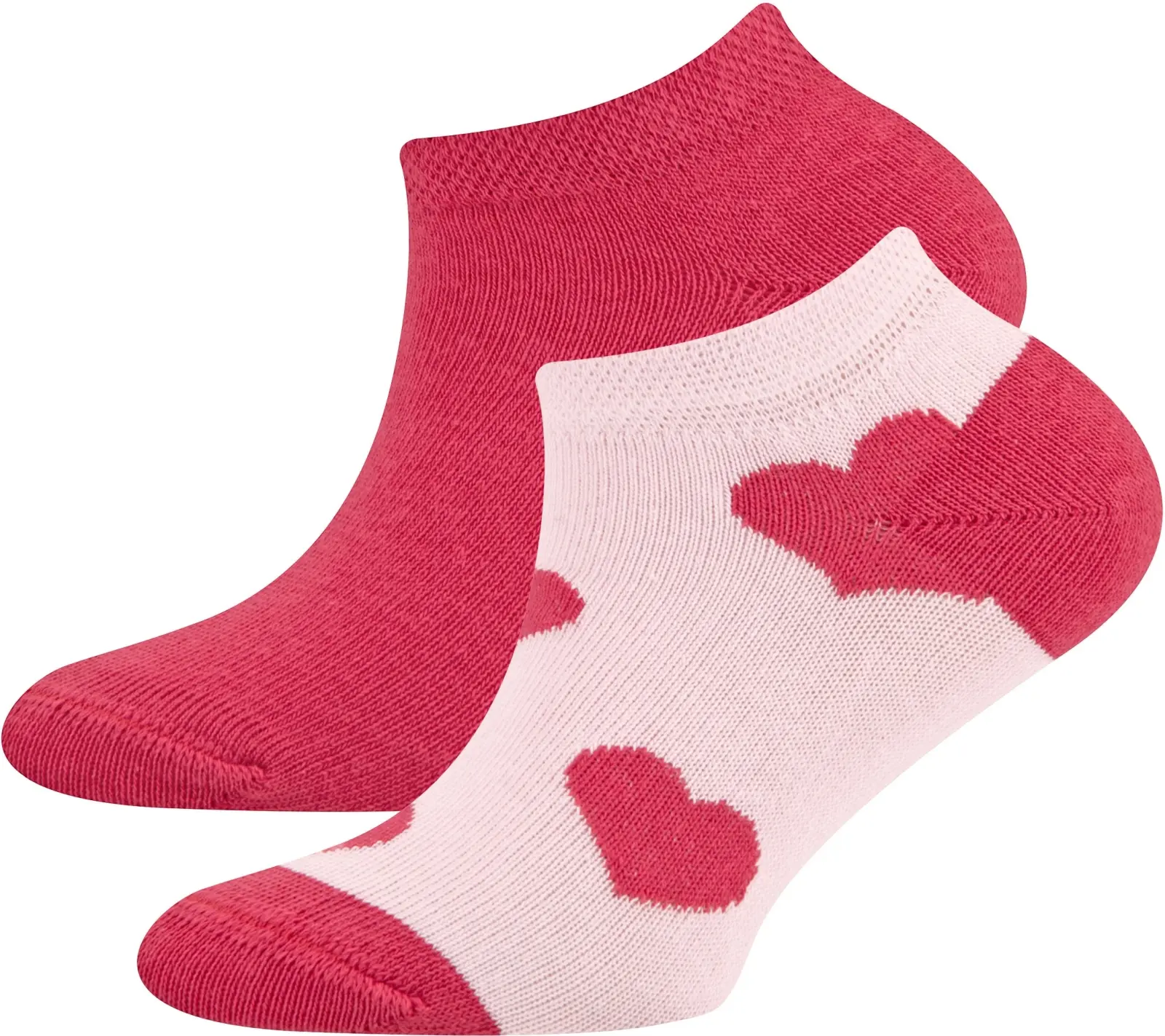 2-balení dětských ponožek Ewers Sneaker 2er Pack Herzen/Uni - 0002 35-38