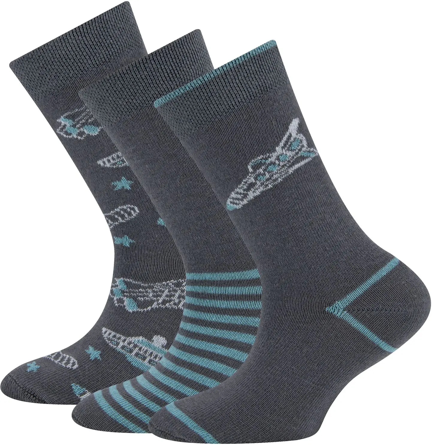 Sada 3 párů dětských ponožek Ewers Socken 3er Pack Raumschiffe - 0002 23-26