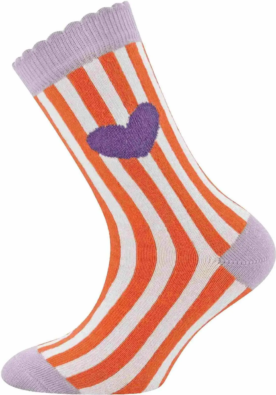 Dětské ponožky Ewers Socken Herz/Streifen - h flieder 39-42