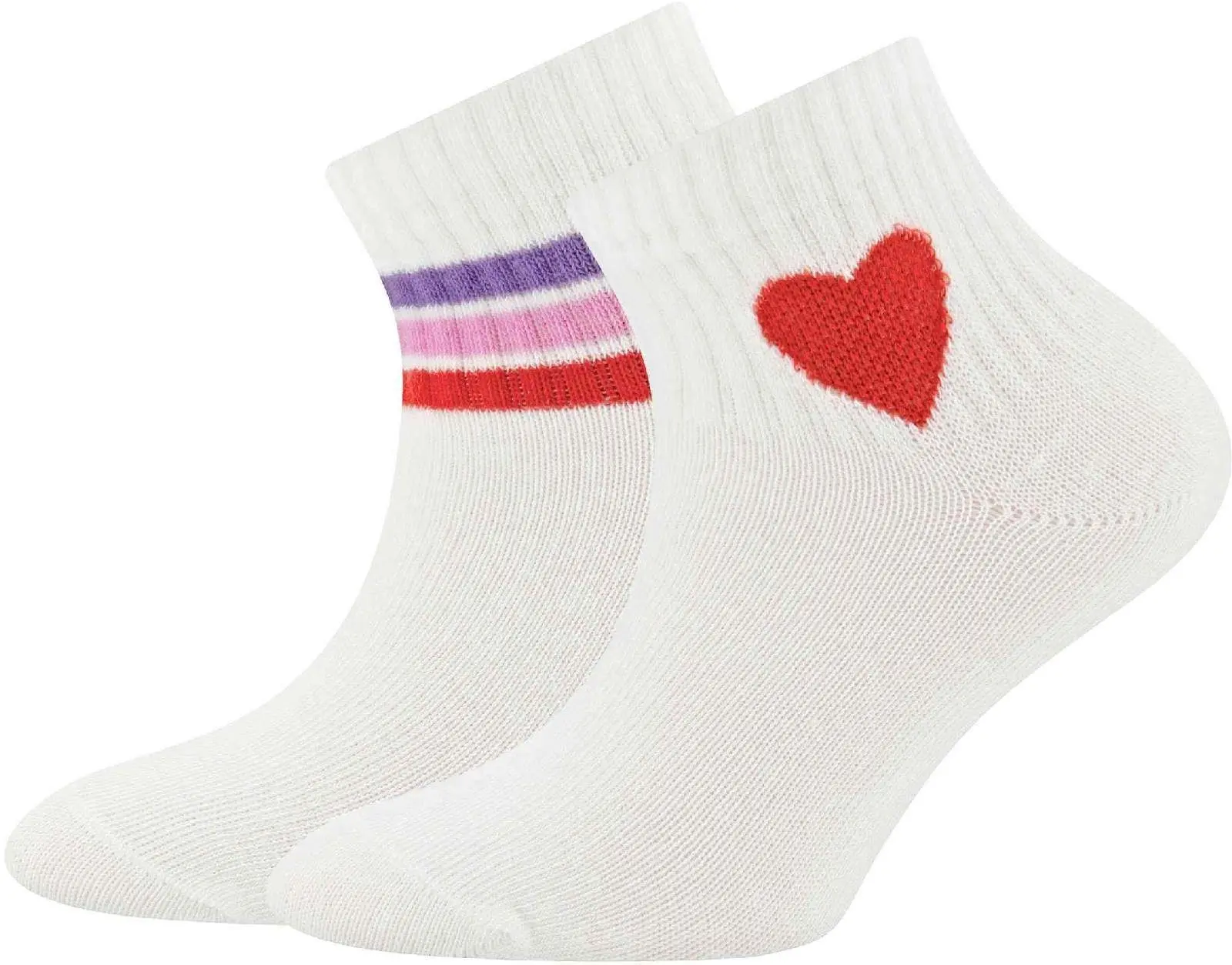 2-balení dětských ponožek Ewers Tennissocken 2er Pack knöchelhoch mit Herzen - 0002 35-38