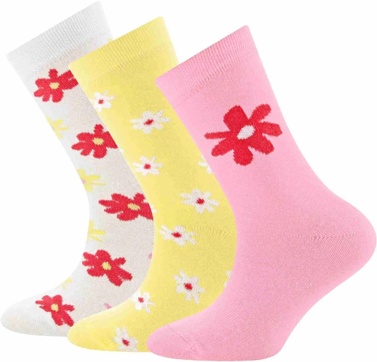 3-balení dětských ponožek Ewers Socken 3er Pack Blumen - 0001 35-38