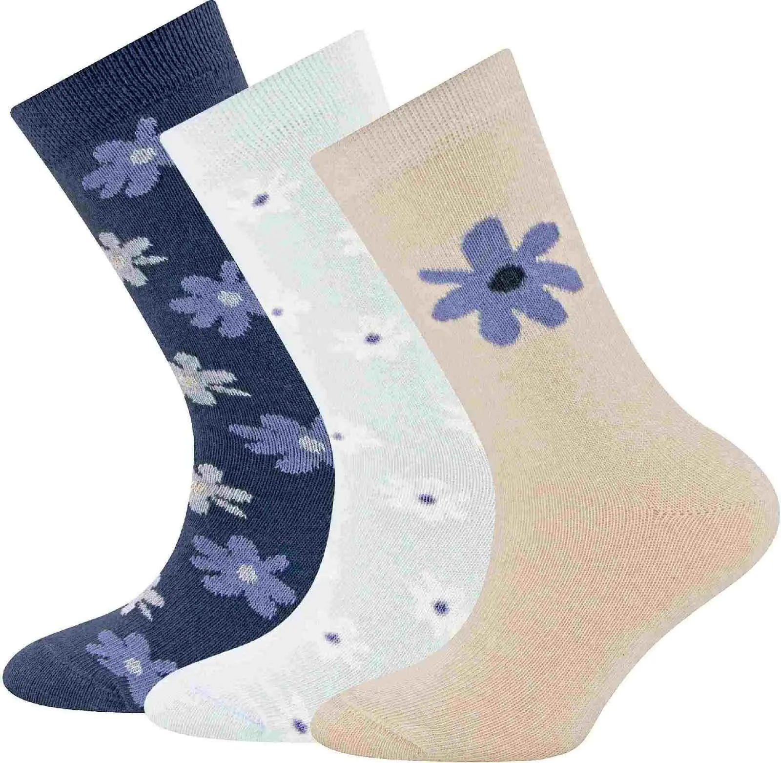 3-balení dětských ponožek Ewers Socken 3er Pack Blumen - 0002 27-30