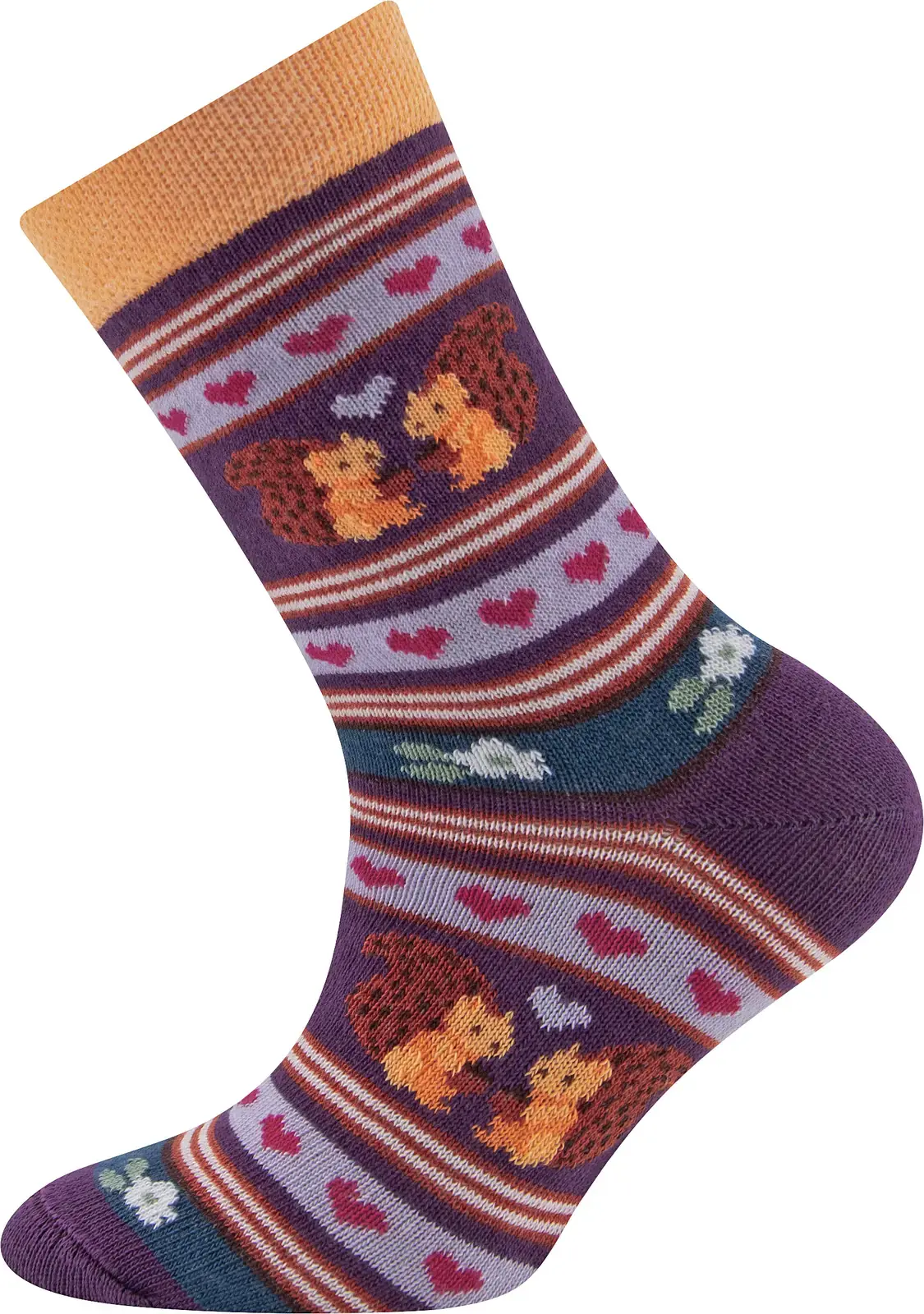 Dětské ponožky Ewers Socken Eichhörnchen - rot 35-38