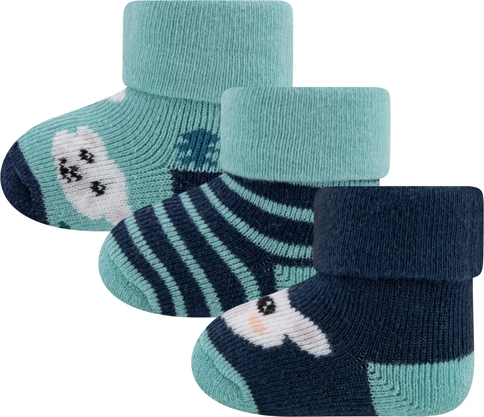 3-balení dětských ponožek Ewers Babysocken 3er Pack Bär - blau uni