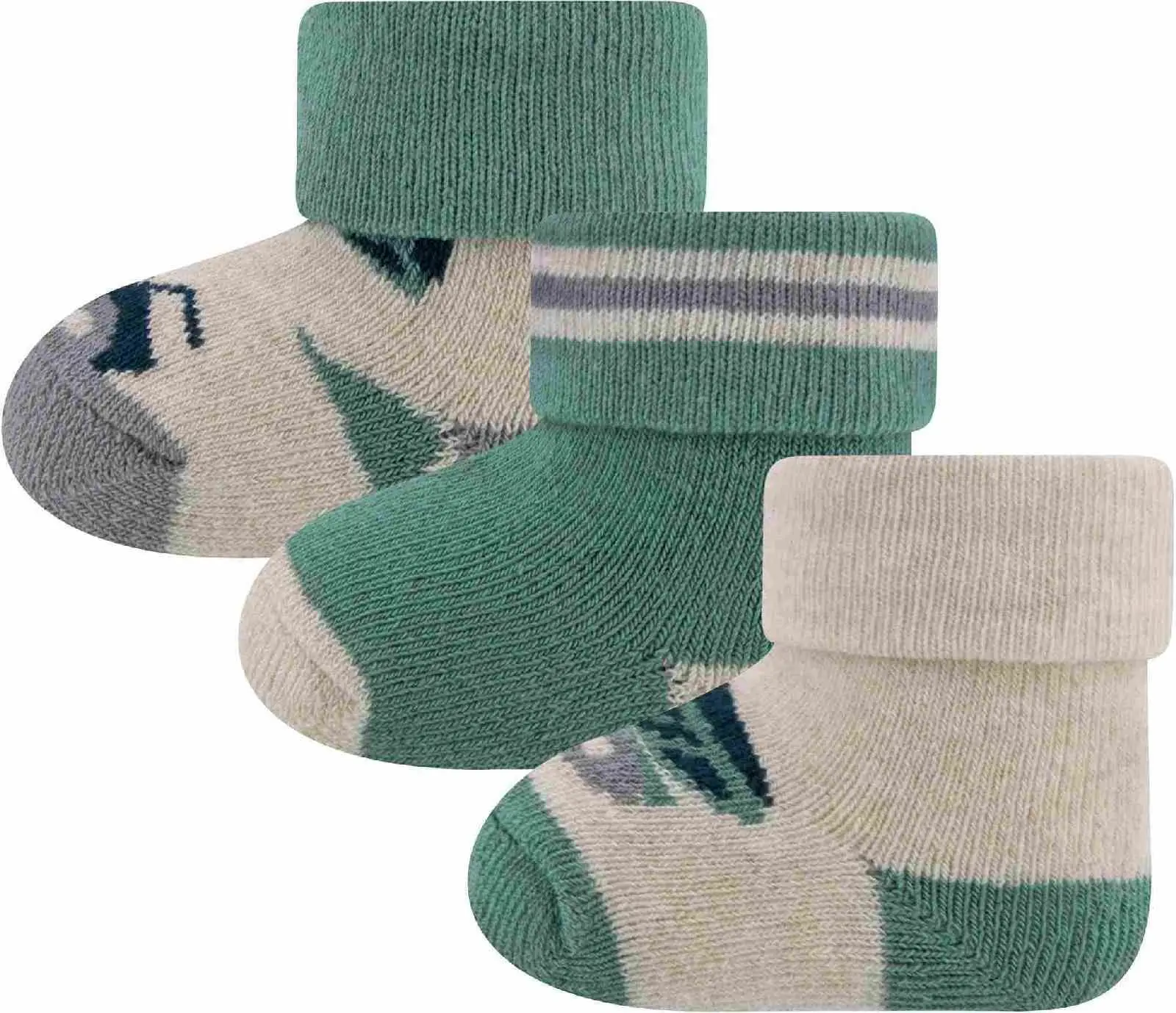 3-balení dětských ponožek Ewers Babysocken 3er Pack Kipper - 0001