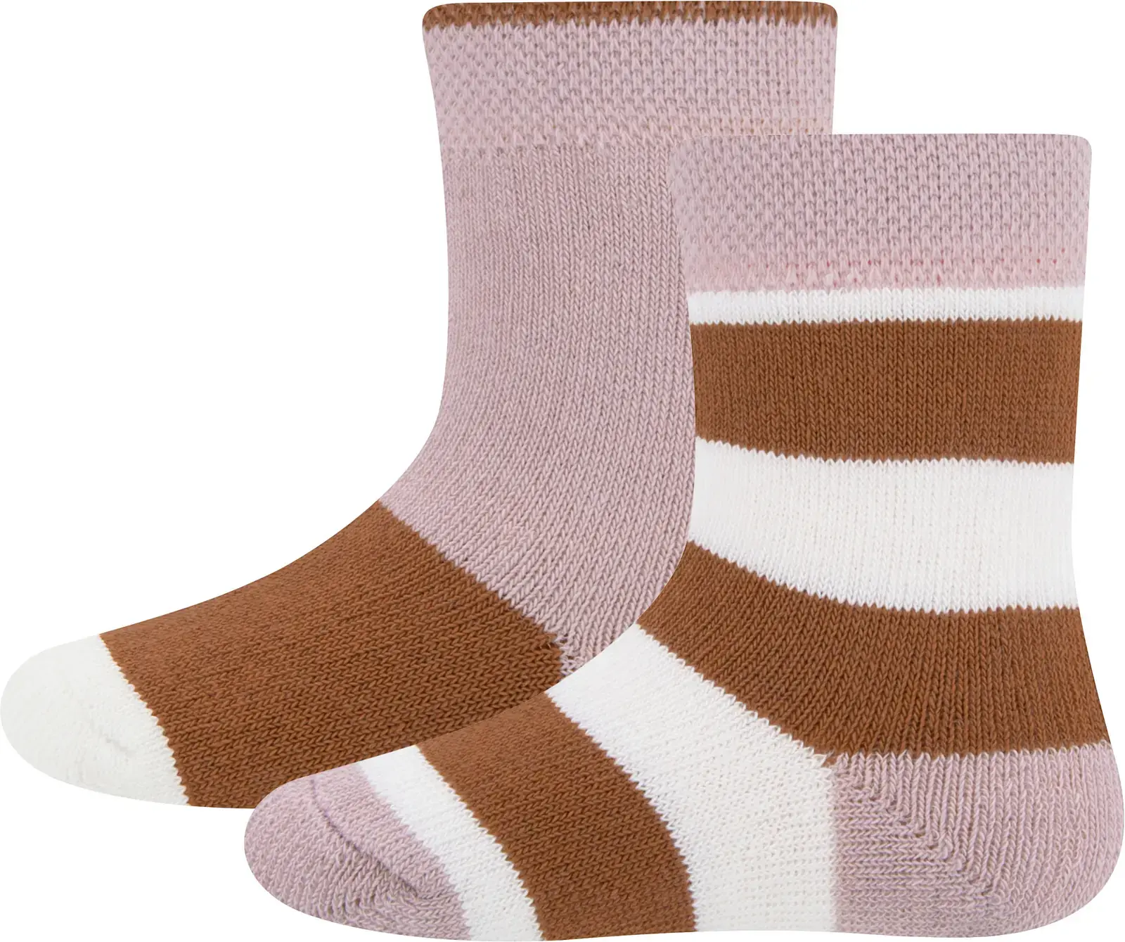 Sada 2 párů dětských termo ponožek Ewers THERMO Socken 2er Pack Ringel - rosa 27-30