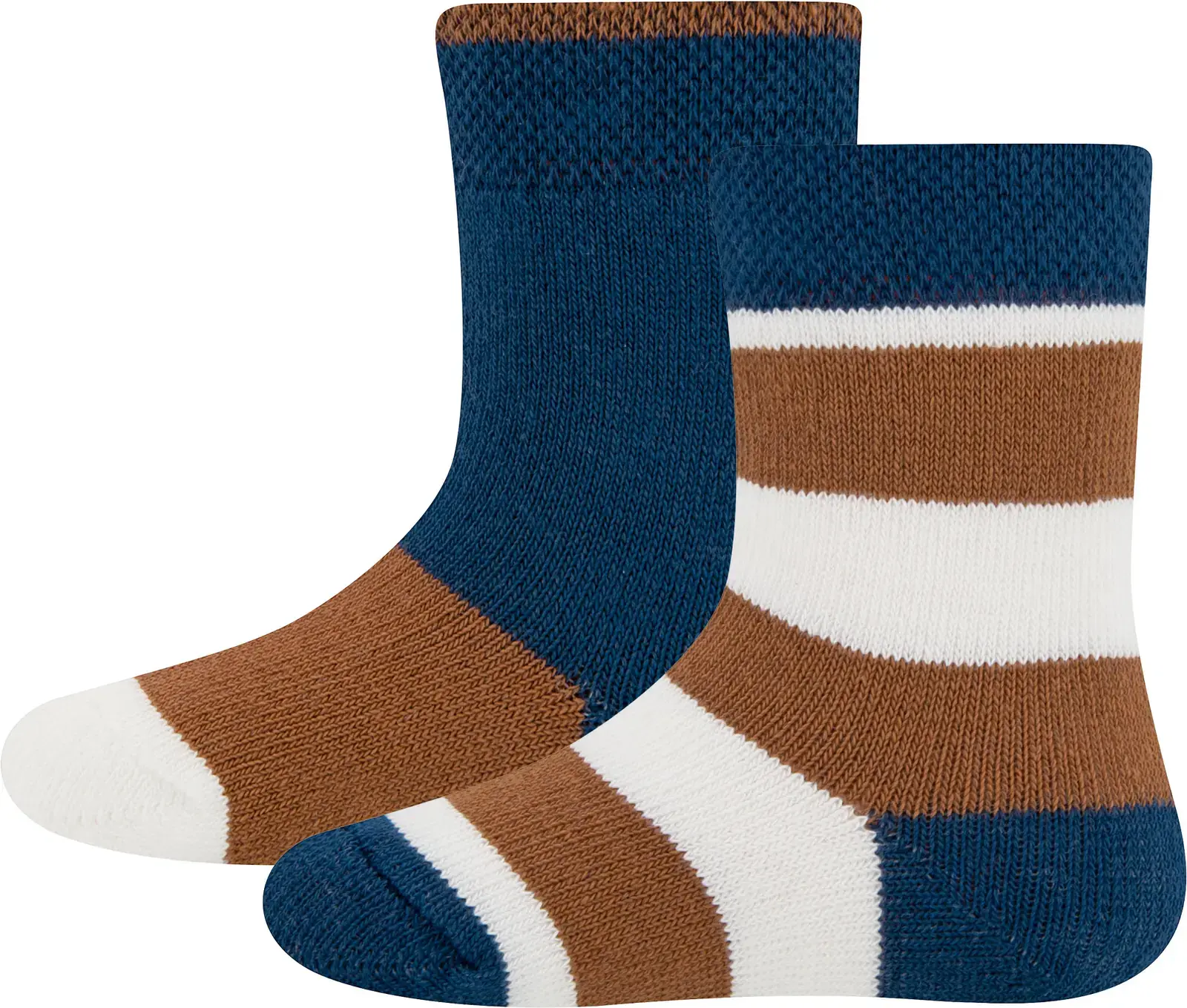 Sada 2 párů dětských termo ponožek Ewers THERMO Socken 2er Pack Ringel - blau 23-26