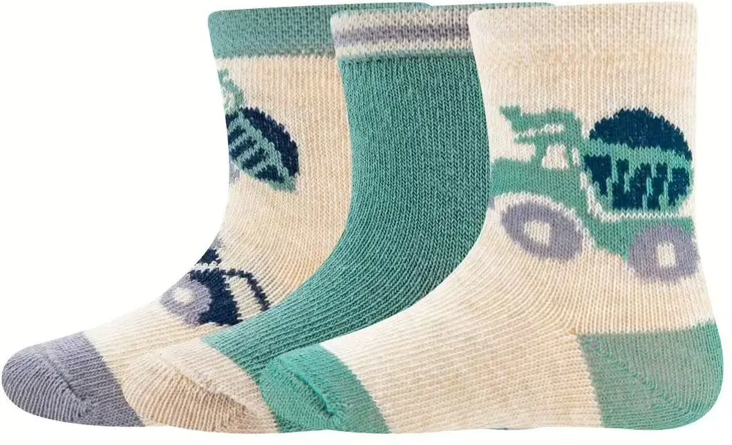 3-balení dětských ponožek Ewers Socken 3er Pack Baustellenfahrzeuge - 0001 27-30