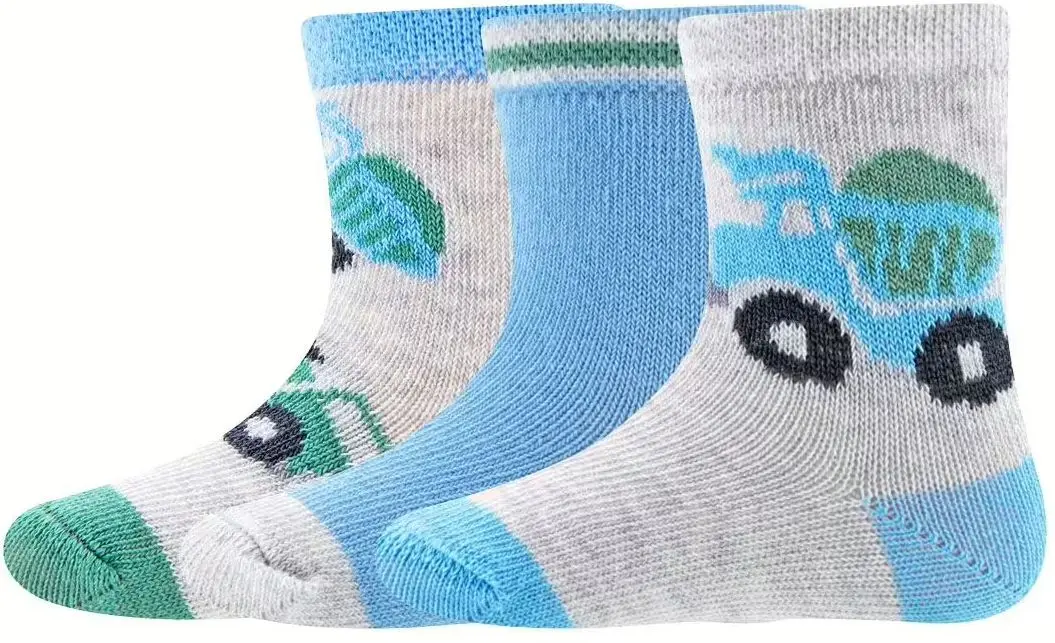 3-balení dětských ponožek Ewers Socken 3er Pack Baustellenfahrzeuge - 0002 27-30