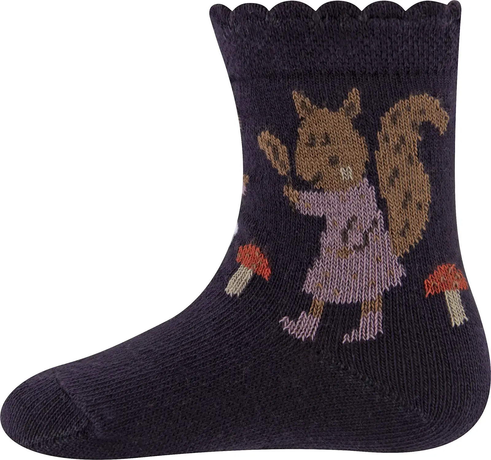 Dětské ponožky Ewers Socken Waldtiere - dkl. aubergine 23-26