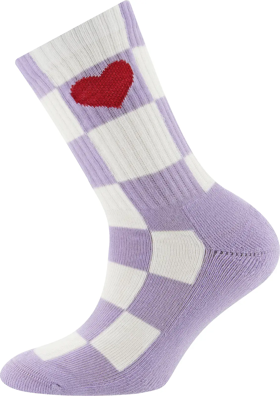 Dětské ponožky Ewers Tennissocken Kinder Herz/Karo Mini Me - h. flieder 23-26