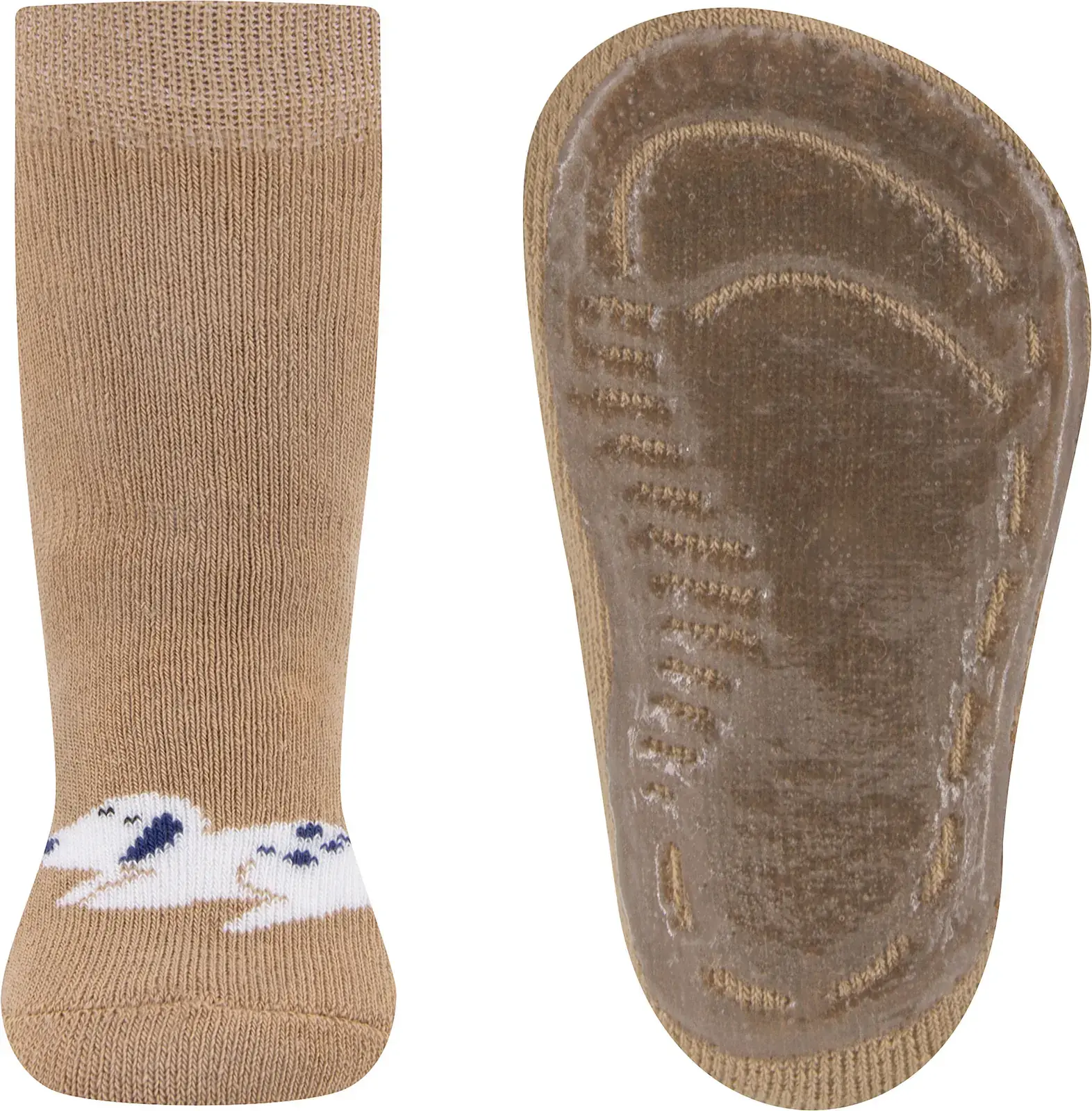 Dětské protiskluzové ponožky Ewers Stoppersocken SoftStep Hund - camel 23-24