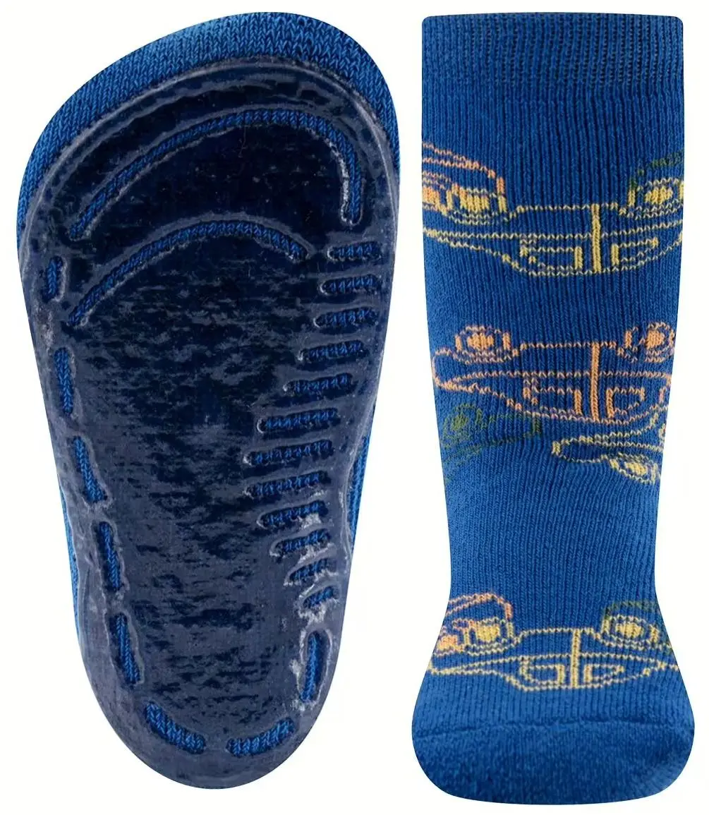 Dětské protiskluzové ponožky Ewers Stoppersocken SoftStep Autos - königsblau 29-30
