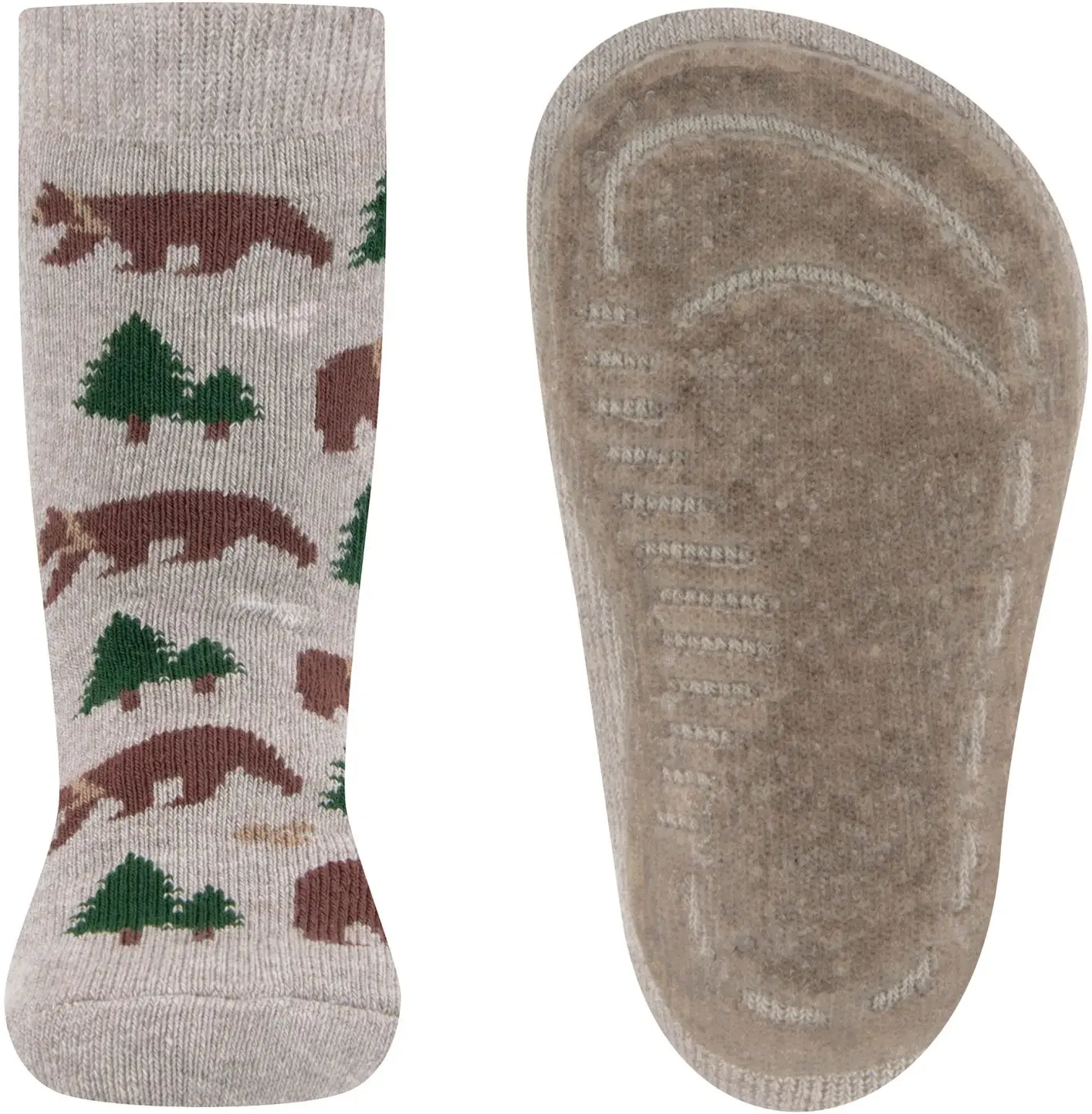 Dětské protiskluzové ponožky Ewers Stoppersocken SoftStep Bären - dkl beige mel 31-34