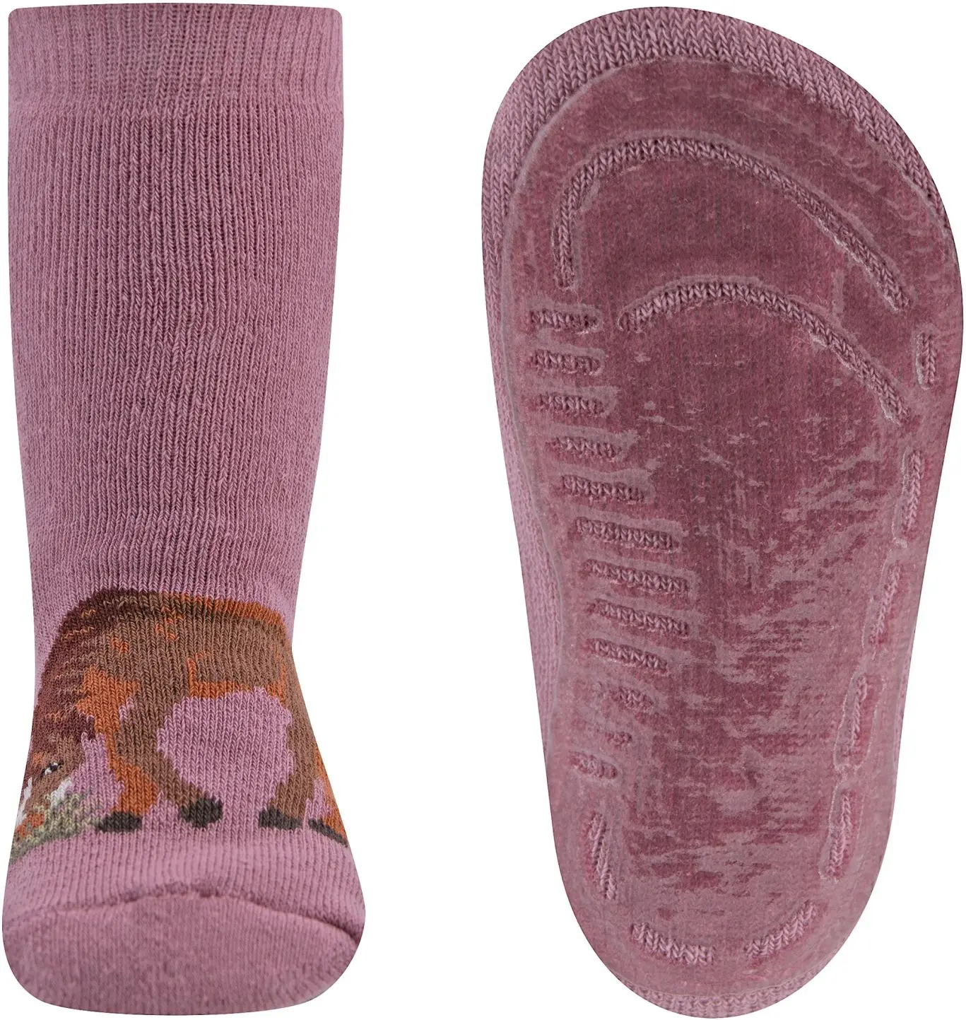 Dětské protiskluzové ponožky Ewers Stoppersocken SoftStep Pferd - old rose 25-26