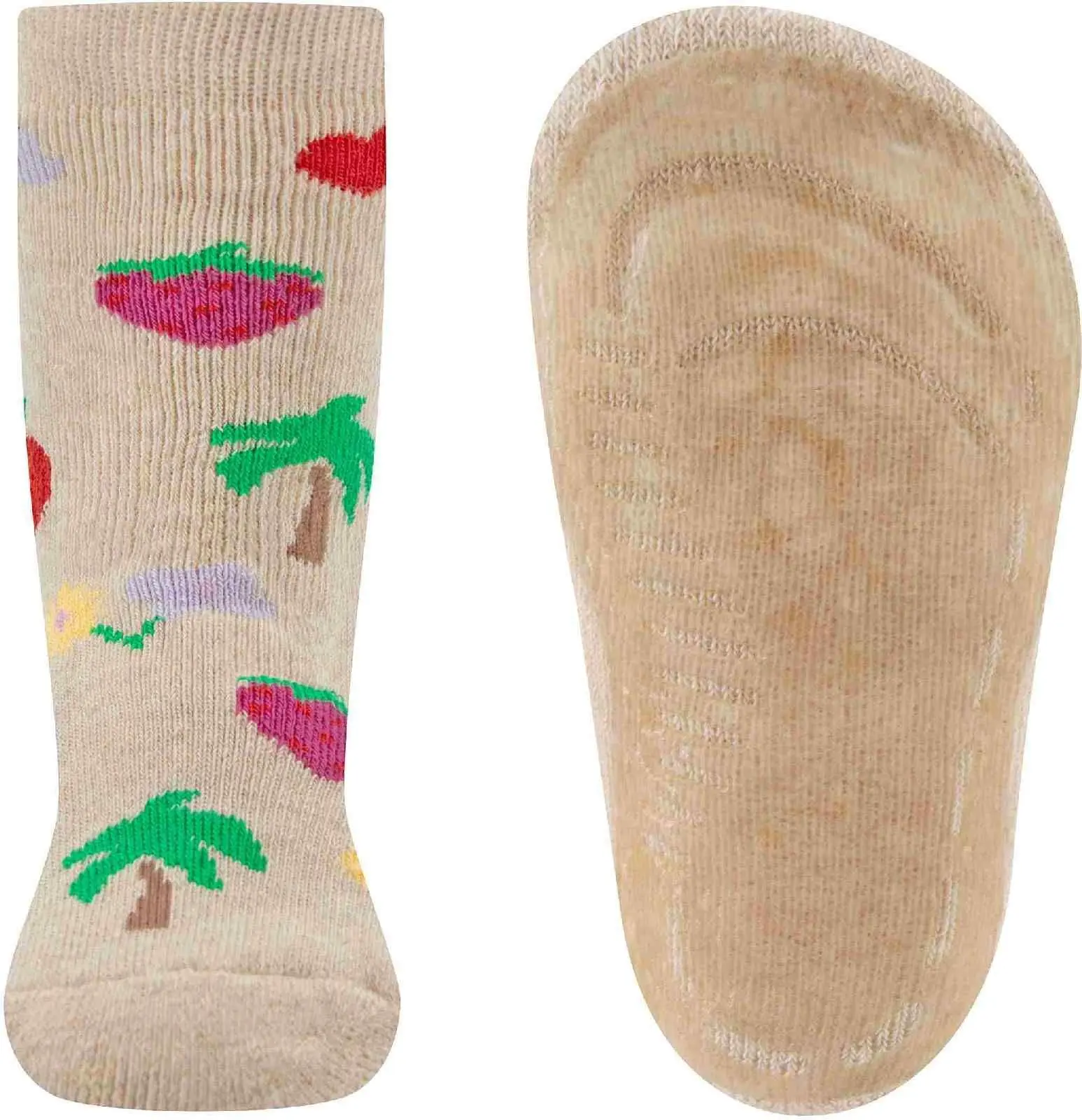 Dětské protiskluzové ponožky Ewers Stoppersocken SoftStep Sommerlaune - beige mel 25-26