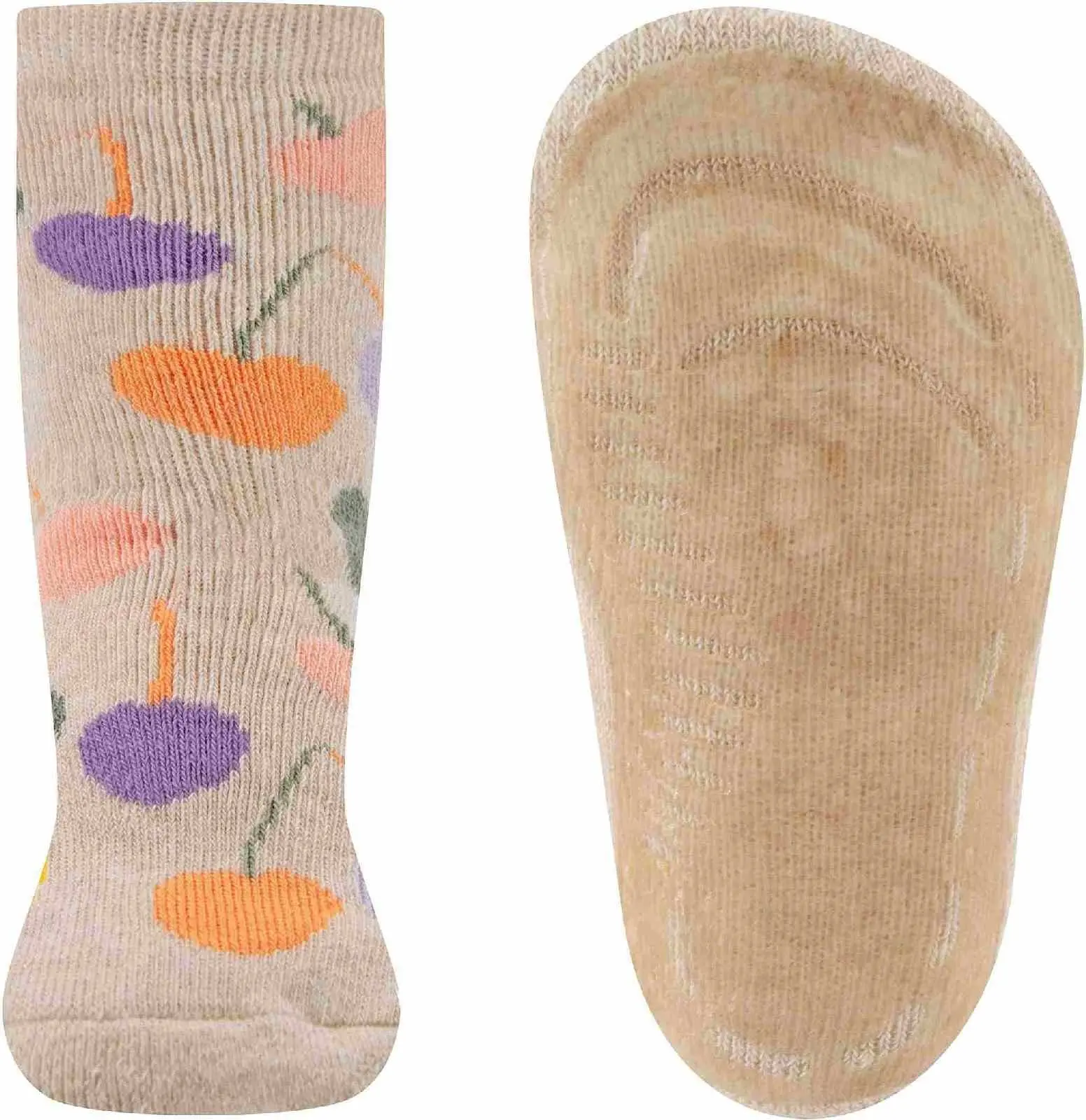 Dětské protiskluzové ponožky Ewers Stoppersocken SoftStep Kirschen - beige mel 25-26