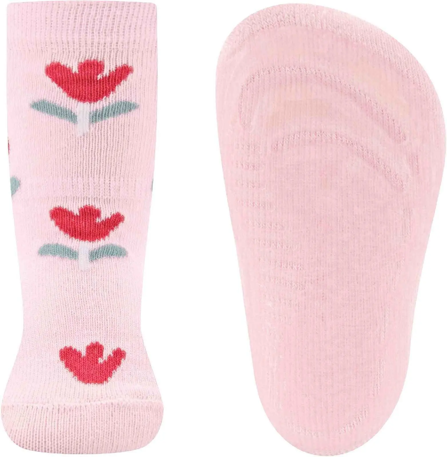 Dětské protiskluzové ponožky Ewers Stoppersocken SoftStep Blumen - hellrosa 29-30